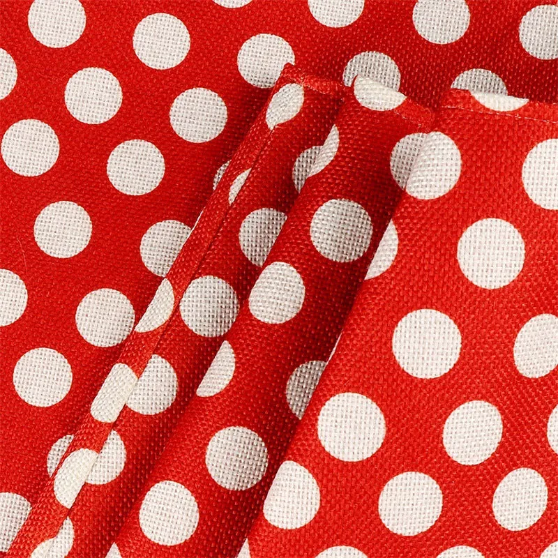 48-inch red white polka dot elf feet christmas tree apron