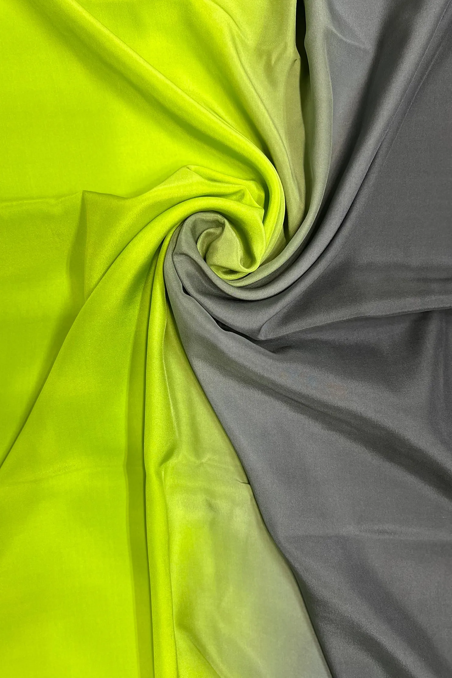 Apple Green/Black Satin Crepe