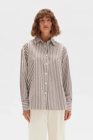 Assembly Label - Everyday Poplin Shirt - Bordeaux Stripe