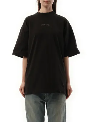 Back Strass Medium Fit T-Shirt in Faded Black