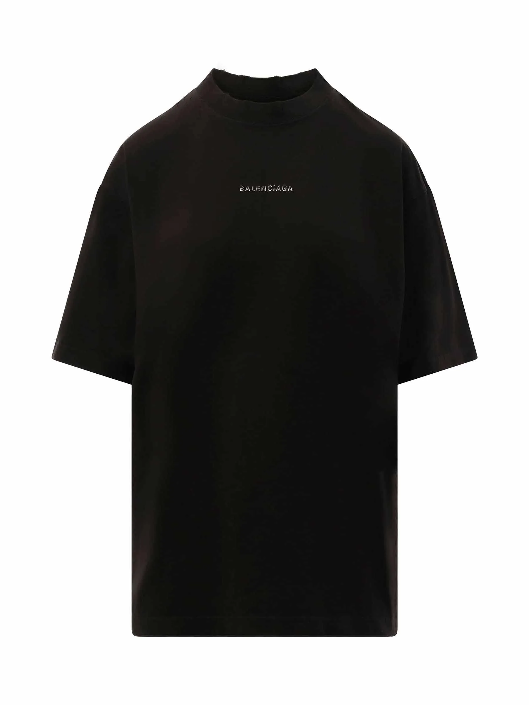 Back Strass Medium Fit T-Shirt in Faded Black