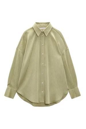 'Bella' Stripe Long-Sleeved Collared Shirt