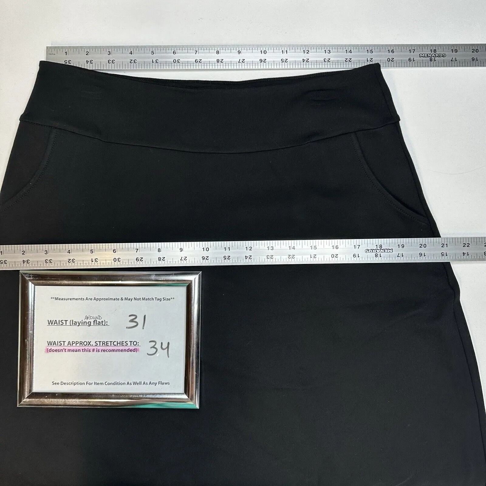Betabrand Skort Womens Large Ponte Skirt/Shorts Black Career Office Pull On EUC