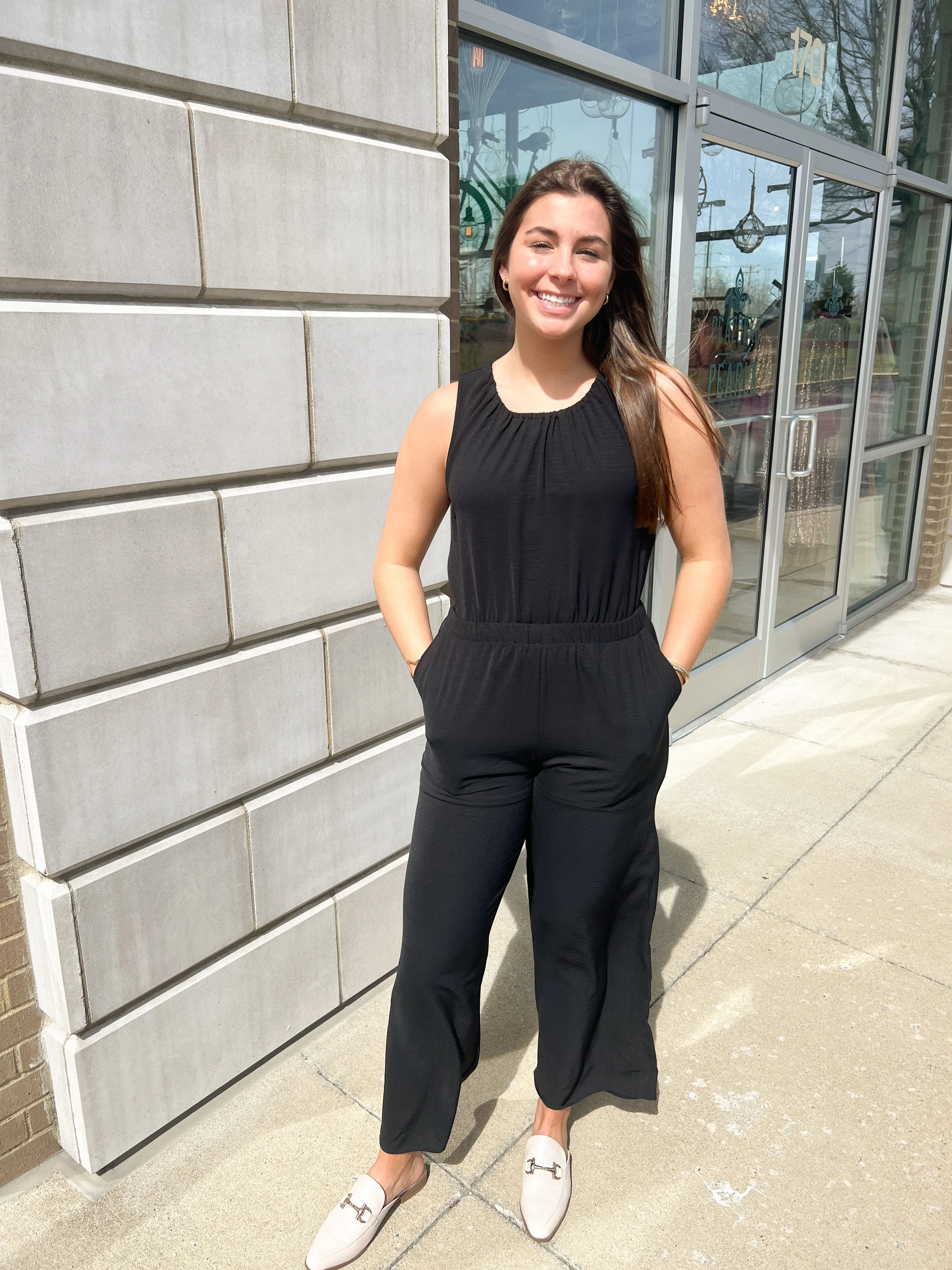 Black Jumpsuit with Open Back