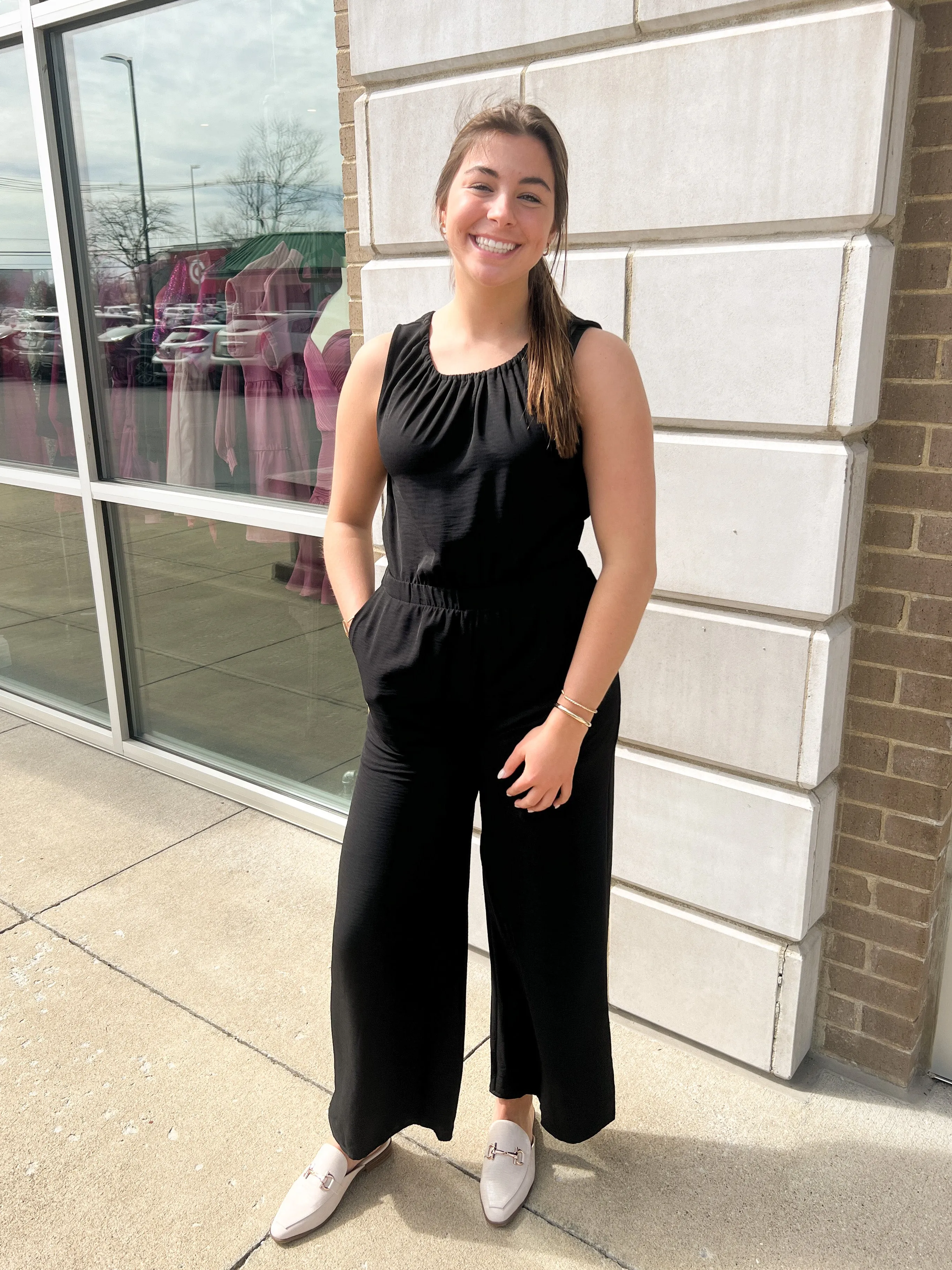 Black Jumpsuit with Open Back