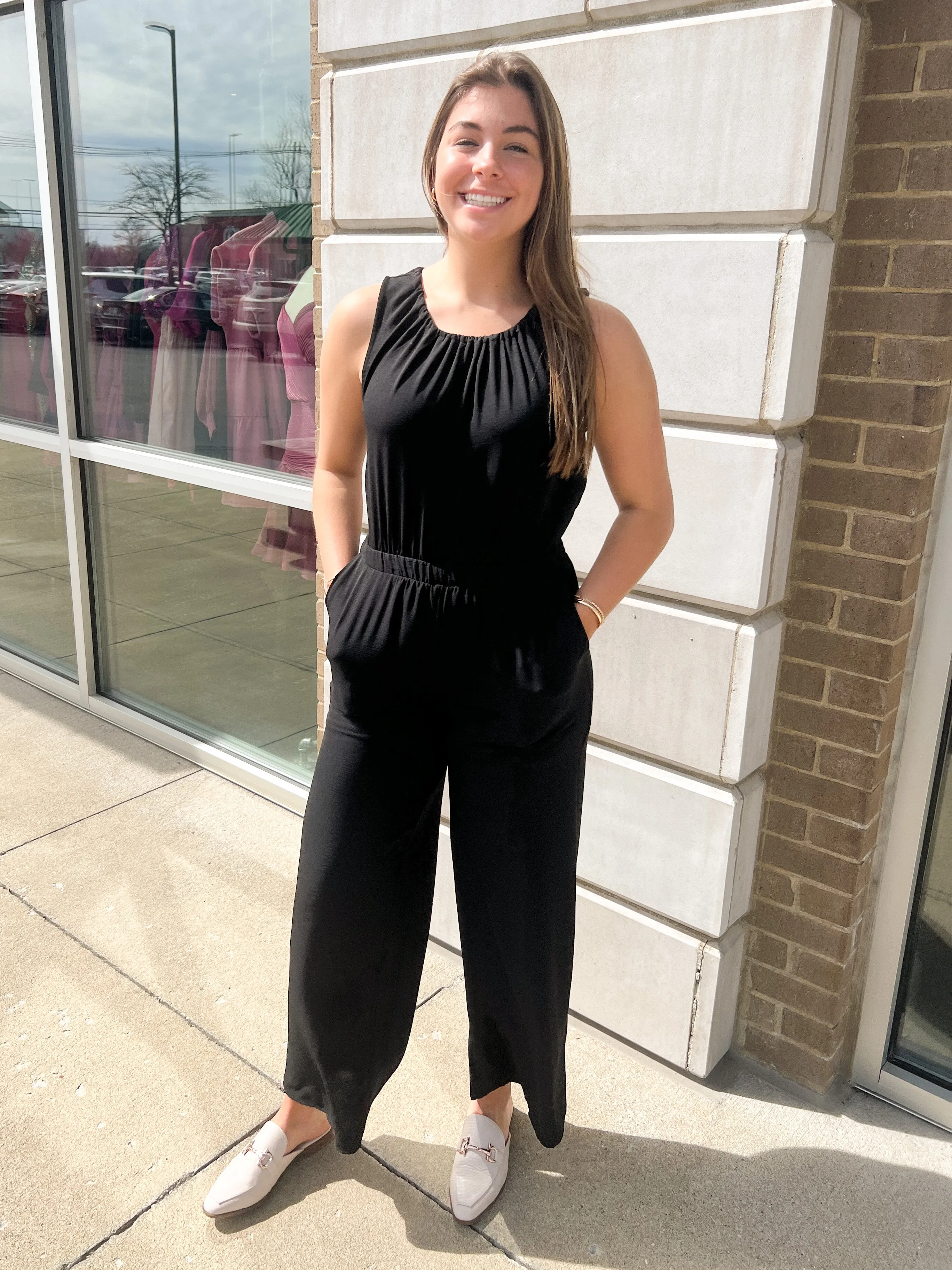 Black Jumpsuit with Open Back