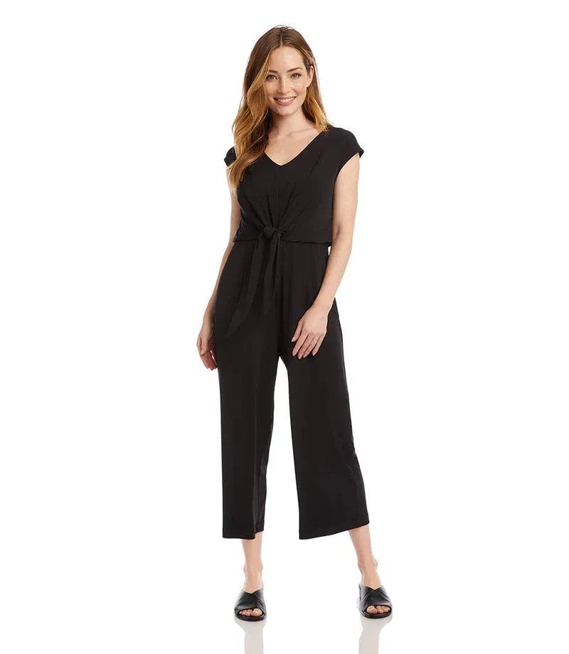 Black Tie Front Jumpsuit Sleeveless