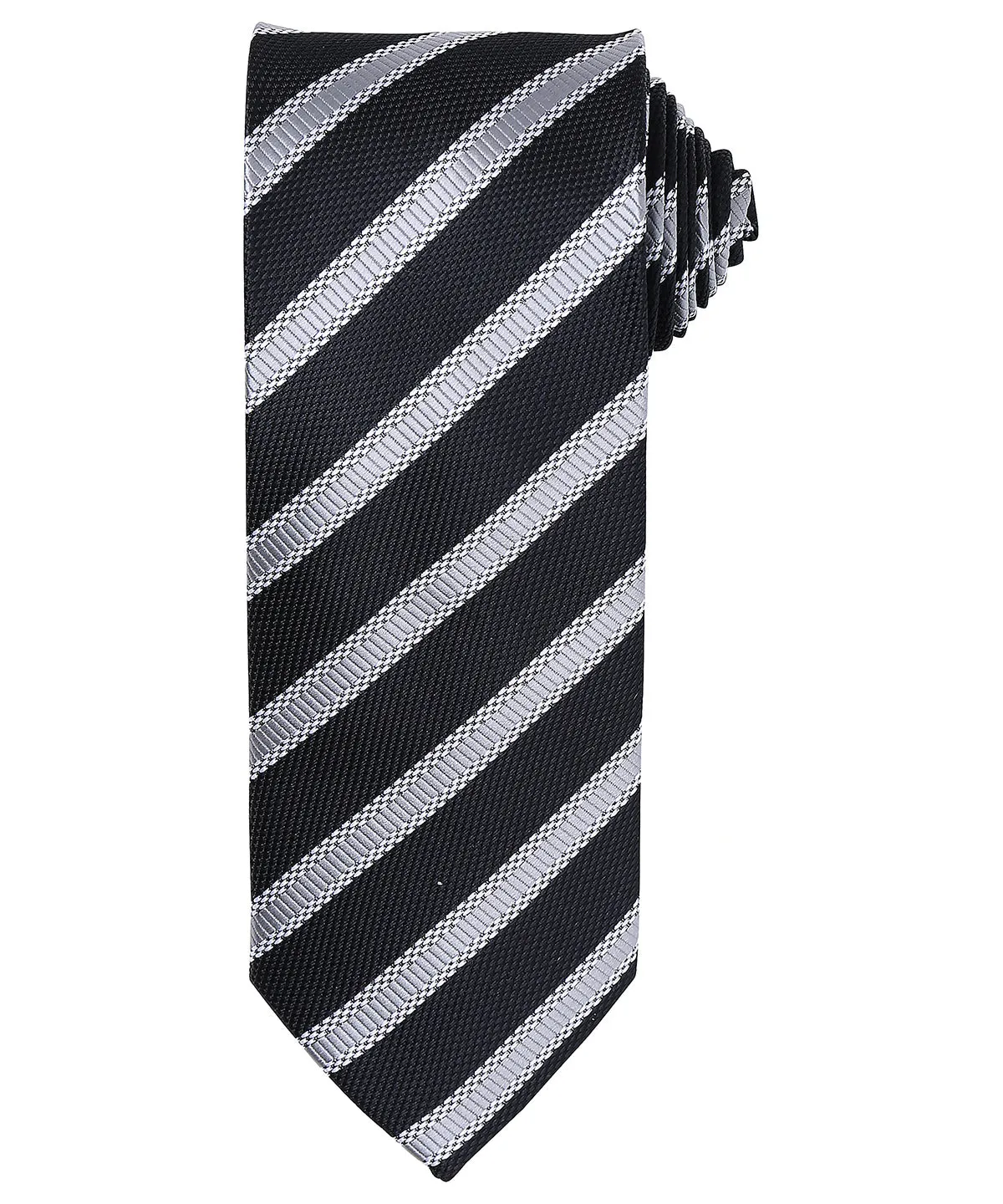 Black/Dark Grey - Waffle stripe tie