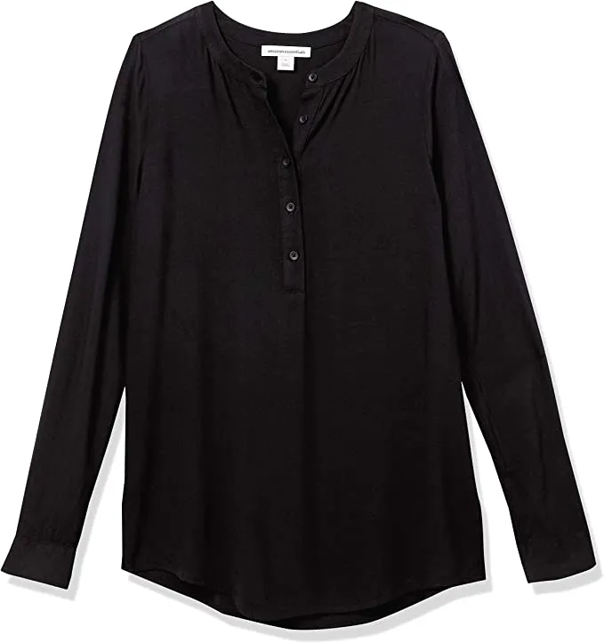Blue Stripe Women's Long-Sleeve Woven Blouse - AE Store