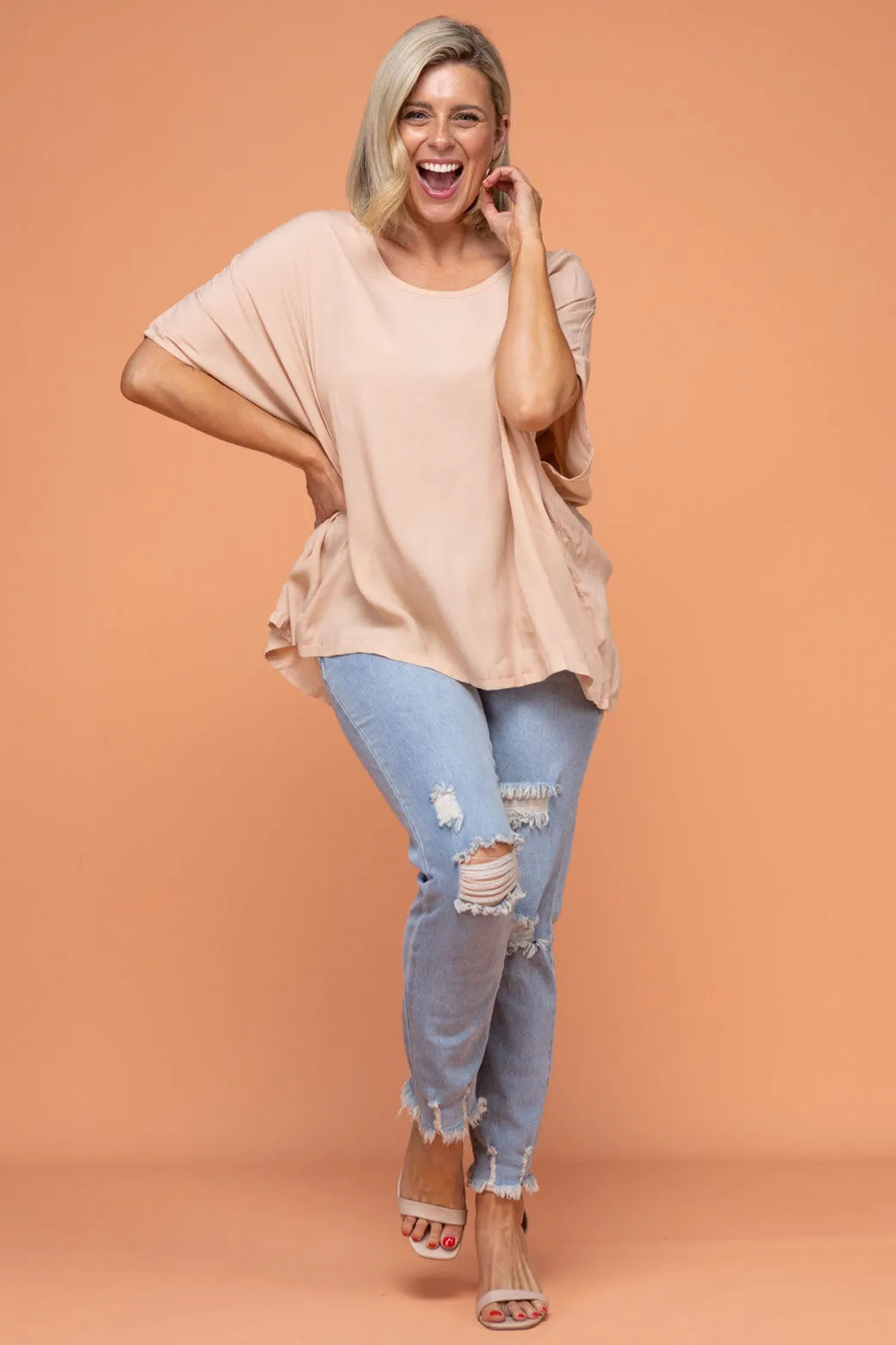 Brodie Drape Top Blush