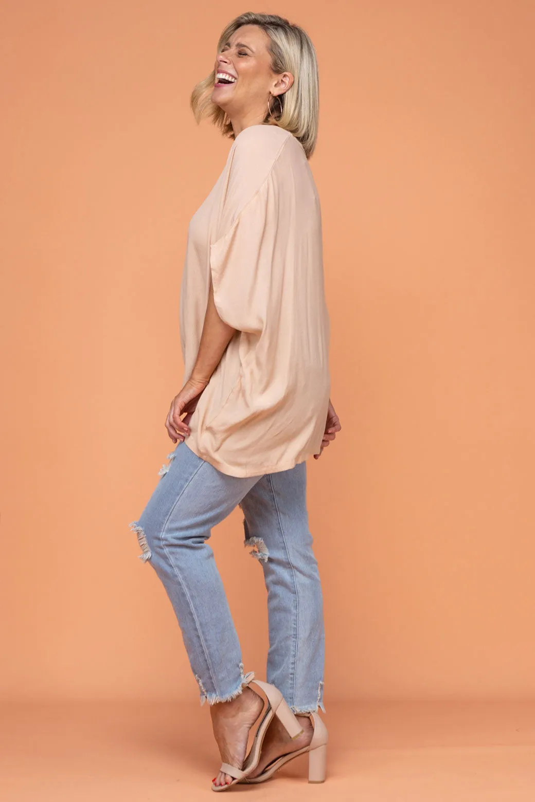 Brodie Drape Top Blush