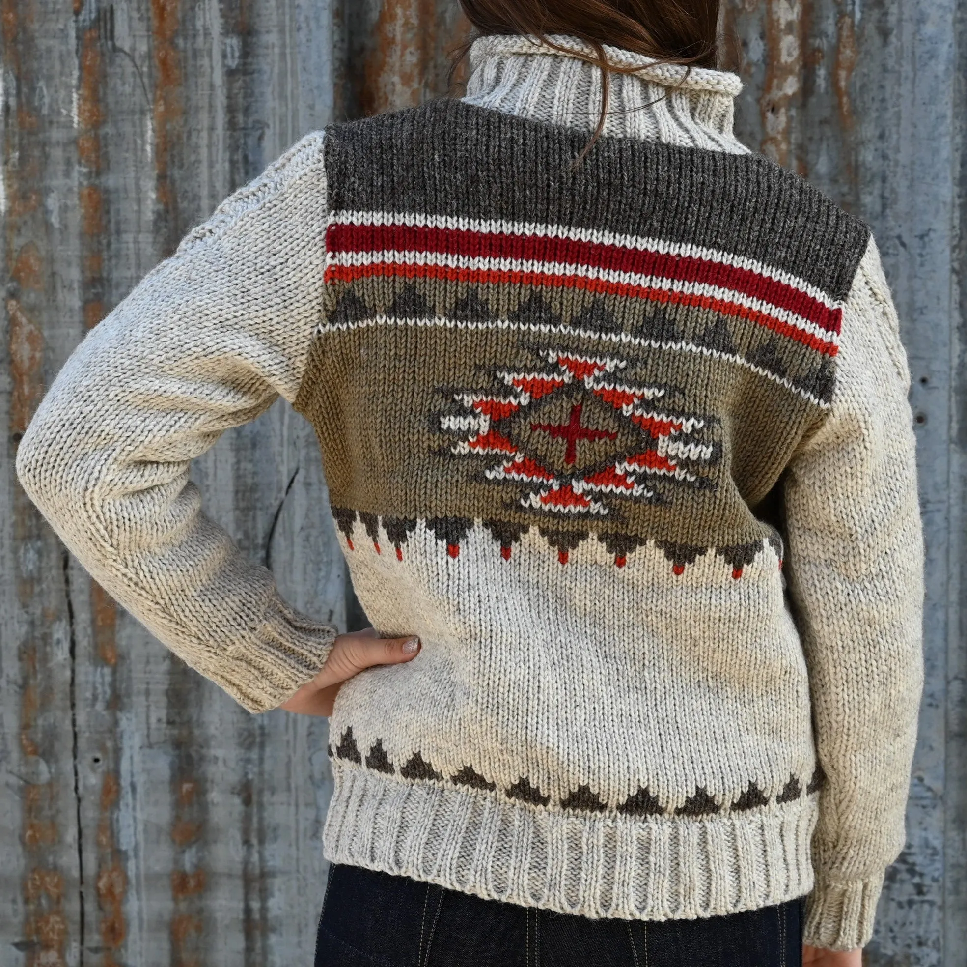 Brush Creek - Women's Wool Button Up Cardigan in Light Natural