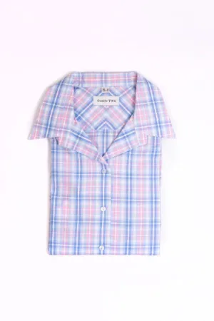 Checked Short Sleeve Blouse