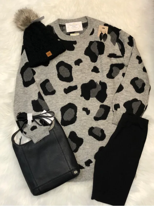 Cheetah print sweater dress