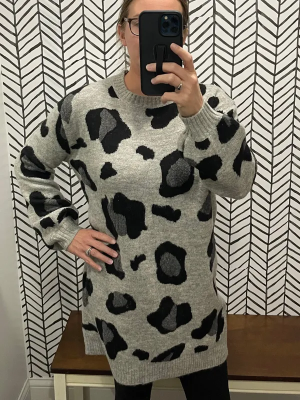 Cheetah print sweater dress