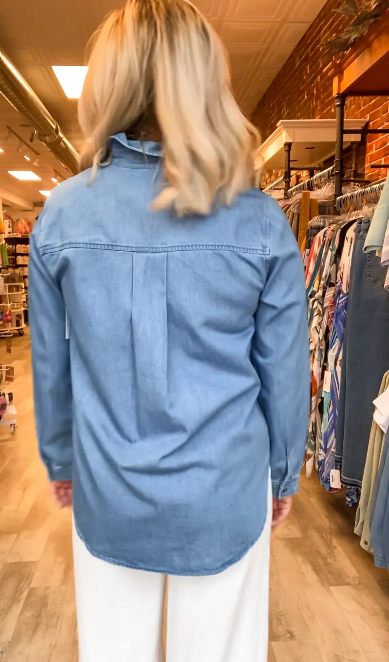 Cool Classic Denim Button Down | Medium Wash