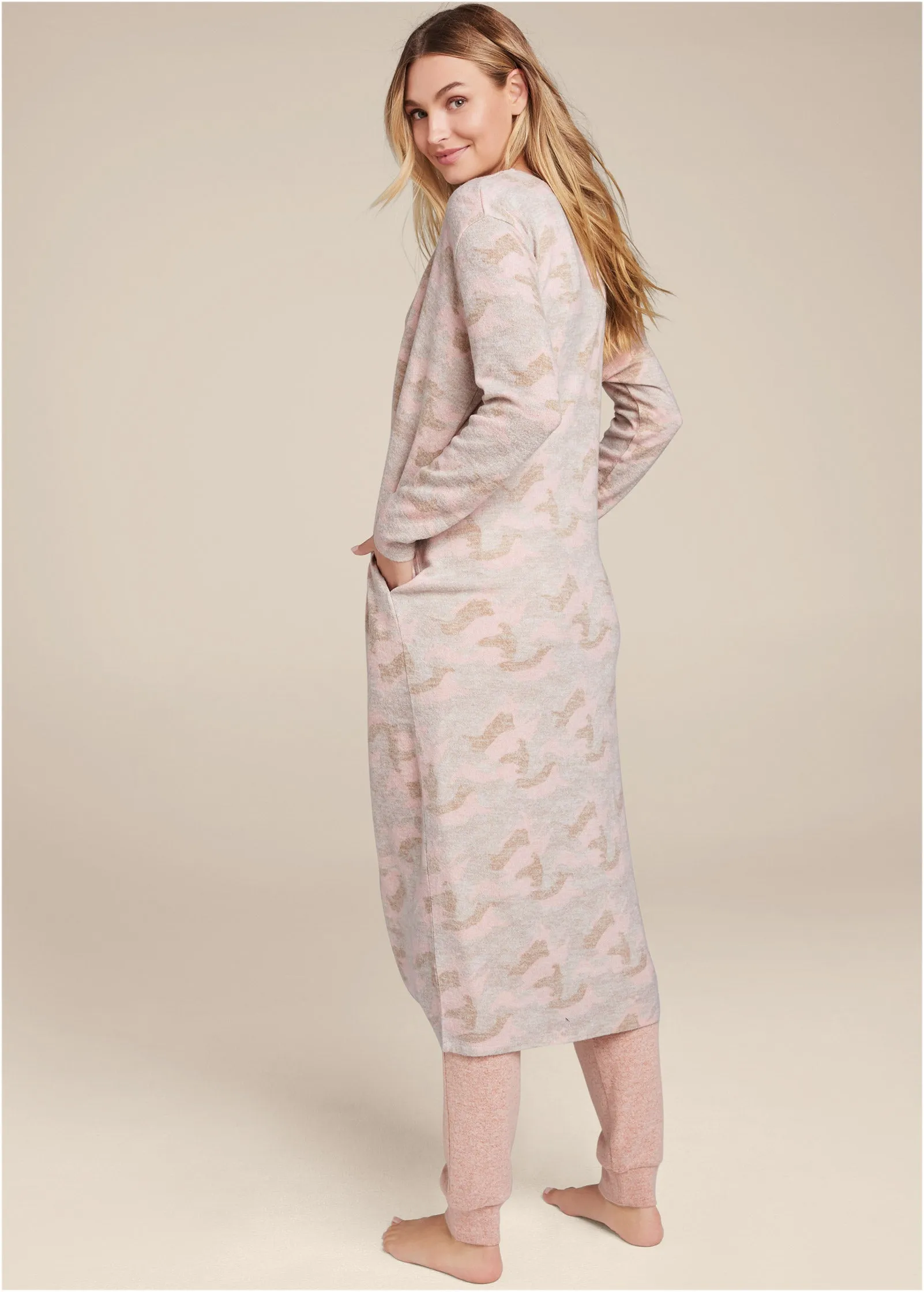 Cozy Hacci Duster - Pink Multi