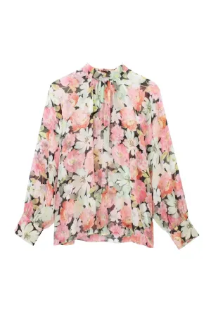 'Deborah' Floral Bow-embellished Blouse
