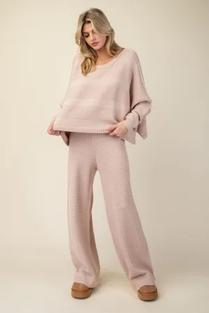 Elevated Comfort Sweater Set - LATTE