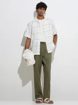 ETA Olive Relaxed-Fit Mid-Rise Cotton-Blend Chinos