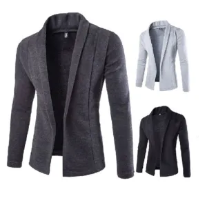 Fashion 2019 Men's Casual Slim Fit Solid No Button Suit Blazer Business Work Coat Jacket Outwear