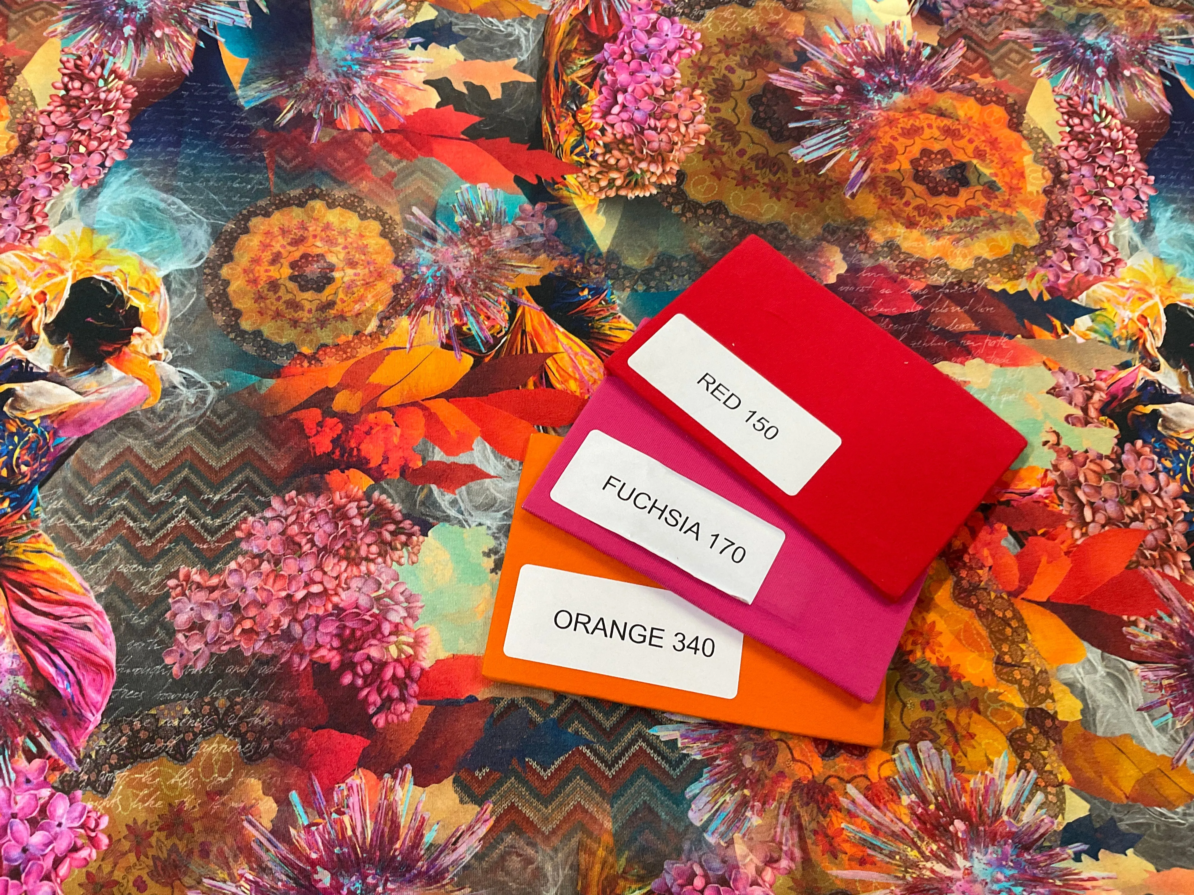 Fire Floral Cotton Jersey Fabric