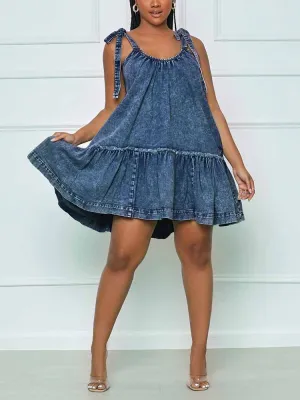 Flounce Denim Dresses