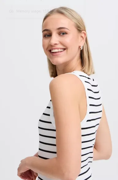 FRHIZAMOND STRIPED TOP "BLACK MIX"