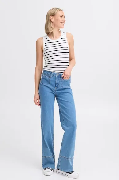 FRHIZAMOND STRIPED TOP "BLACK MIX"