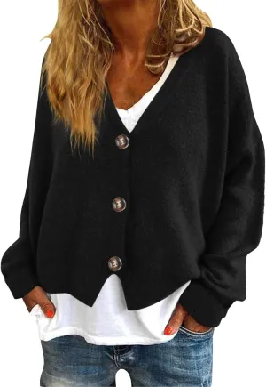 Fuzzy Fleece Cardigan for Women,2024 Fashion Cardigan Oversized Button Down Long Sleeve V Neck Jackets Coat