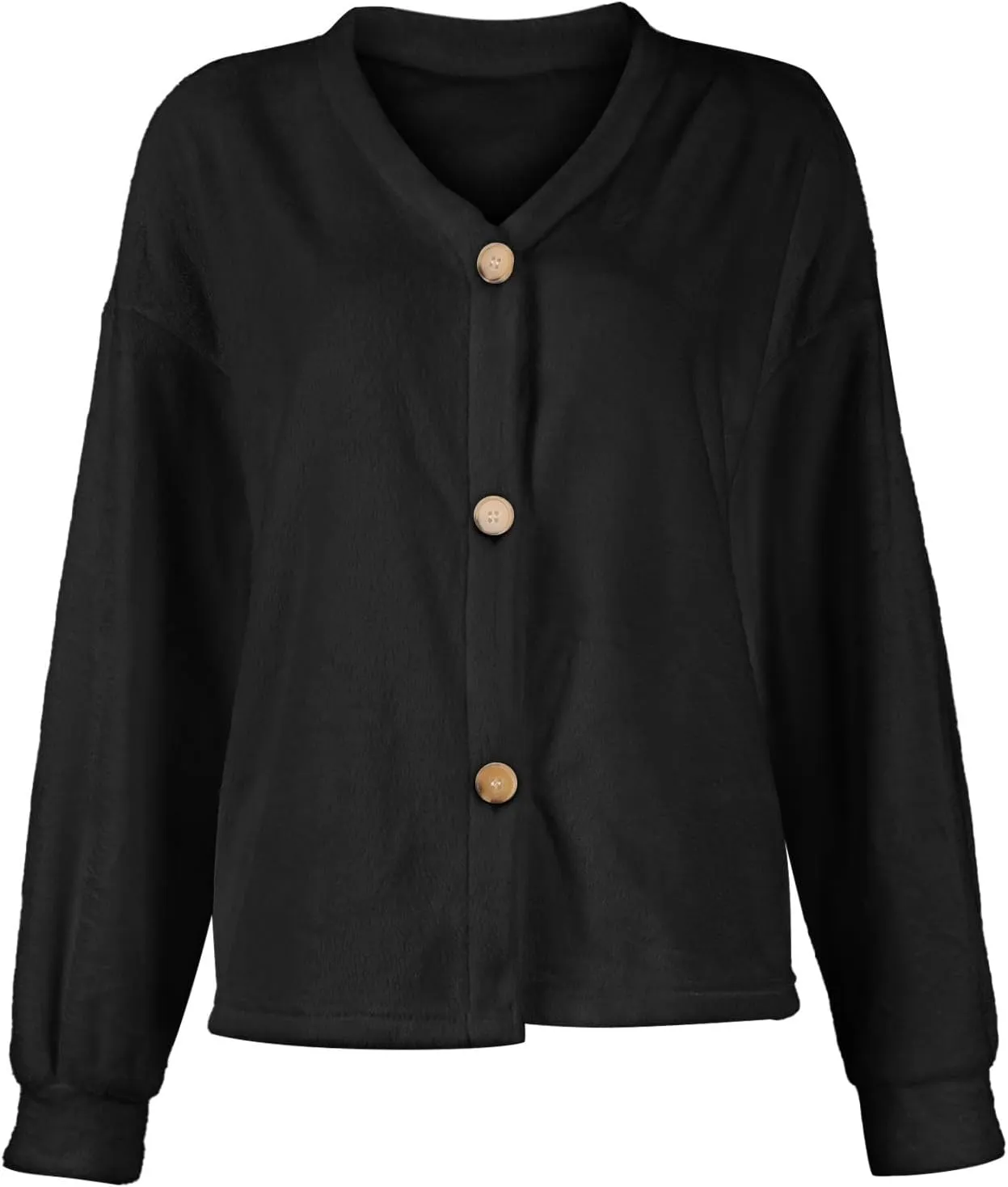 Fuzzy Fleece Cardigan for Women,2024 Fashion Cardigan Oversized Button Down Long Sleeve V Neck Jackets Coat
