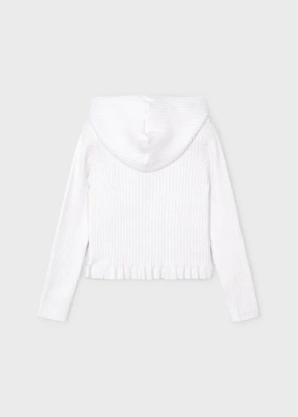 girls knit rib zip hoodie