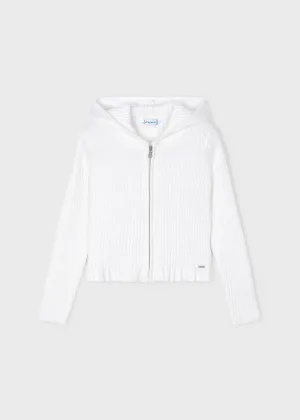 girls knit rib zip hoodie