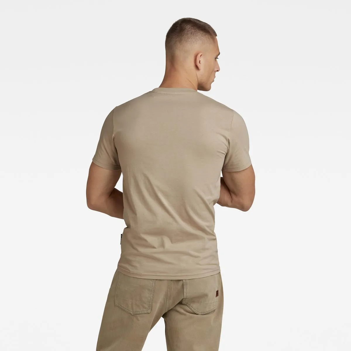 Graphic Slim Fit Cotton T-Shirt - Beige