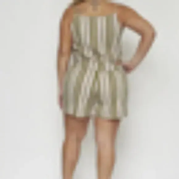 Green Striped Romper