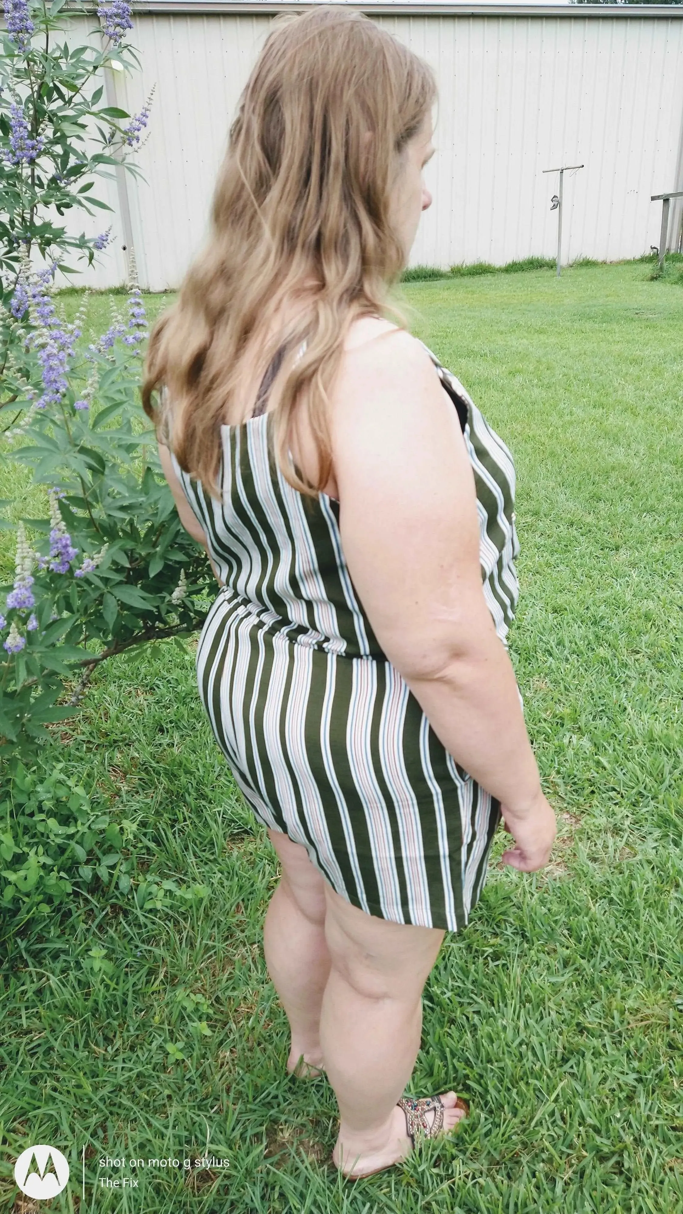 Green Striped Romper