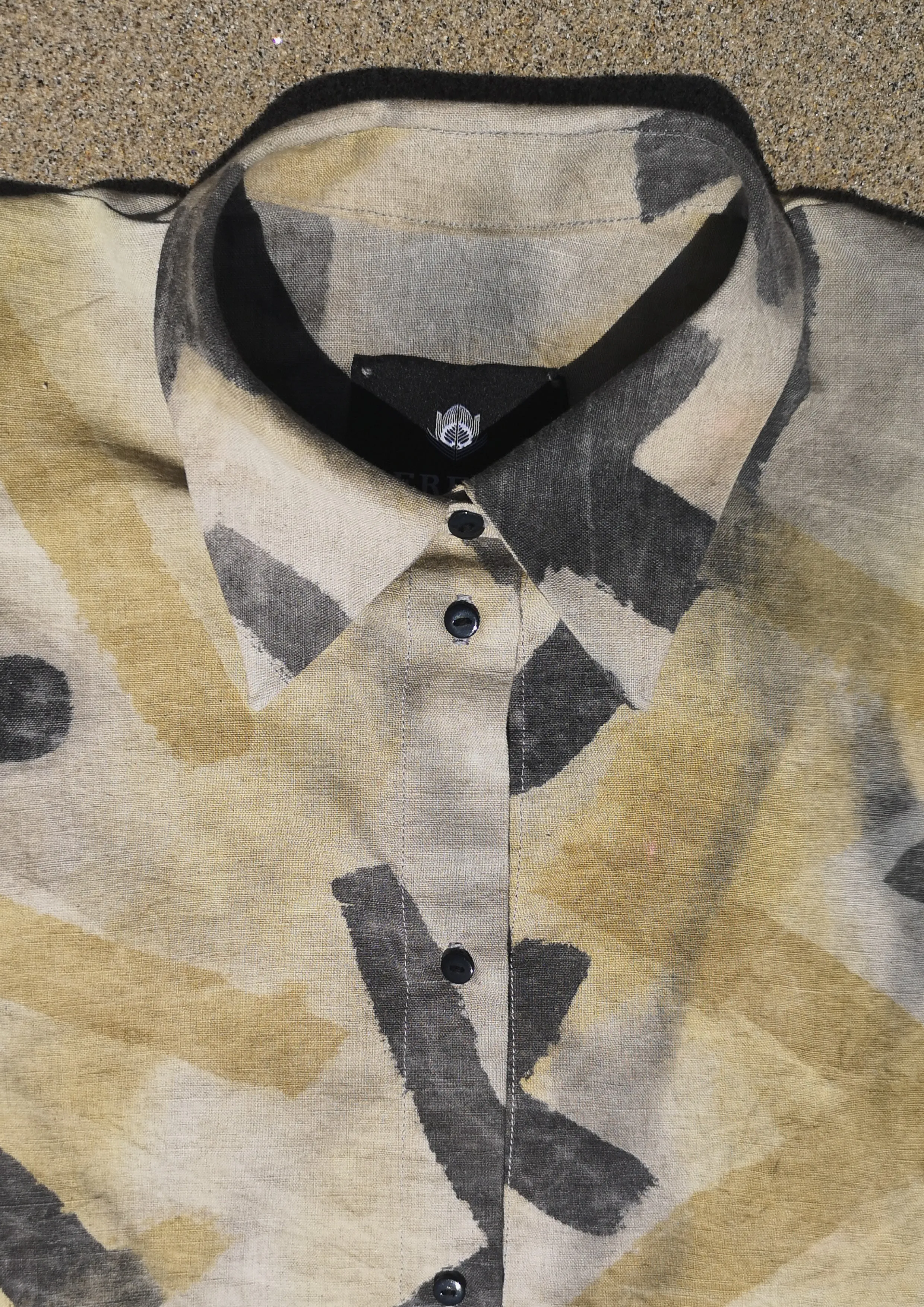 HOMEMADE - UNIQUE BLOUSE UNISEX - HAND PAINTED - black / yellow / white