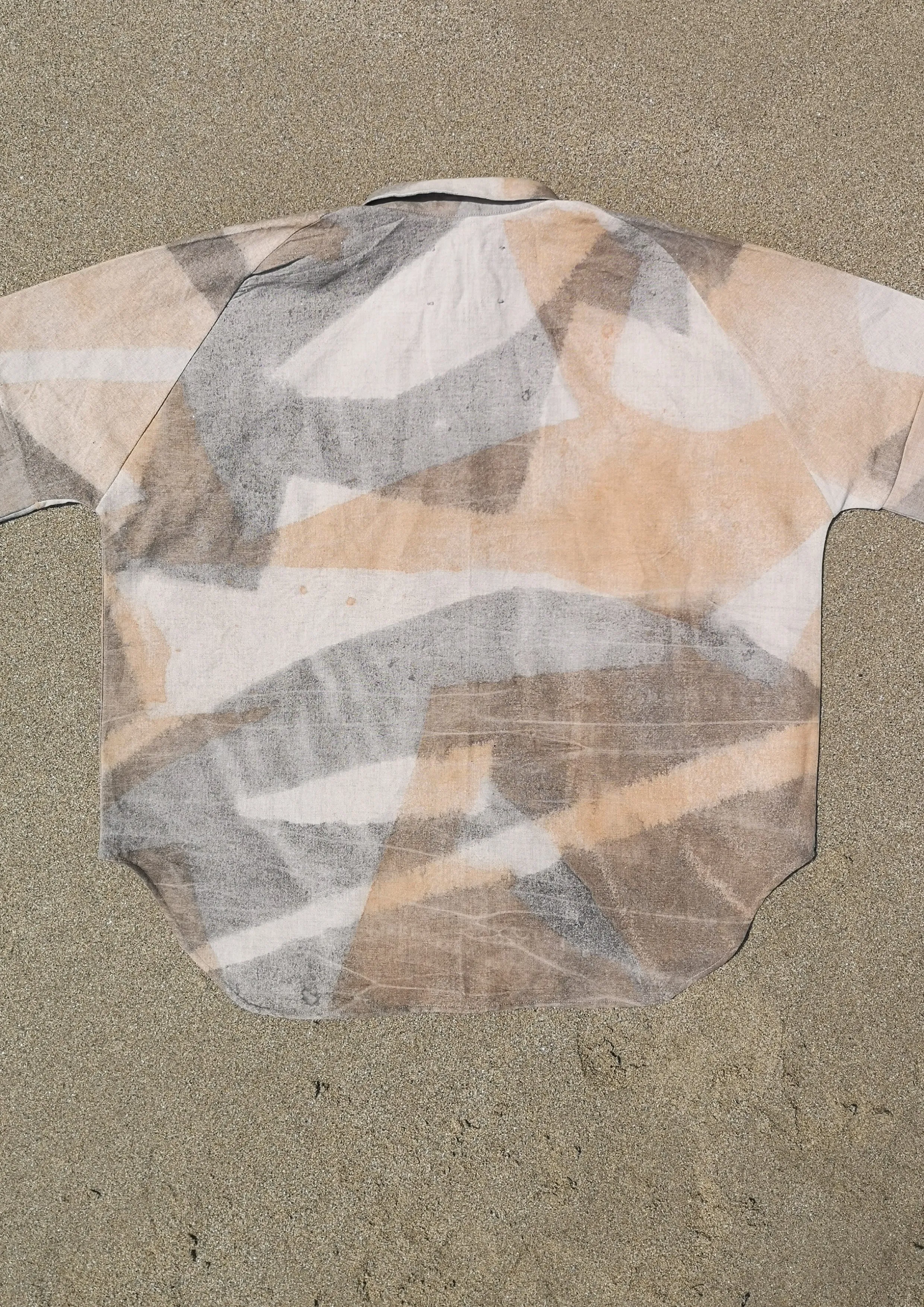 HOMEMADE - UNIQUE BLOUSE UNISEX - HAND PAINTED - light grey / salmon