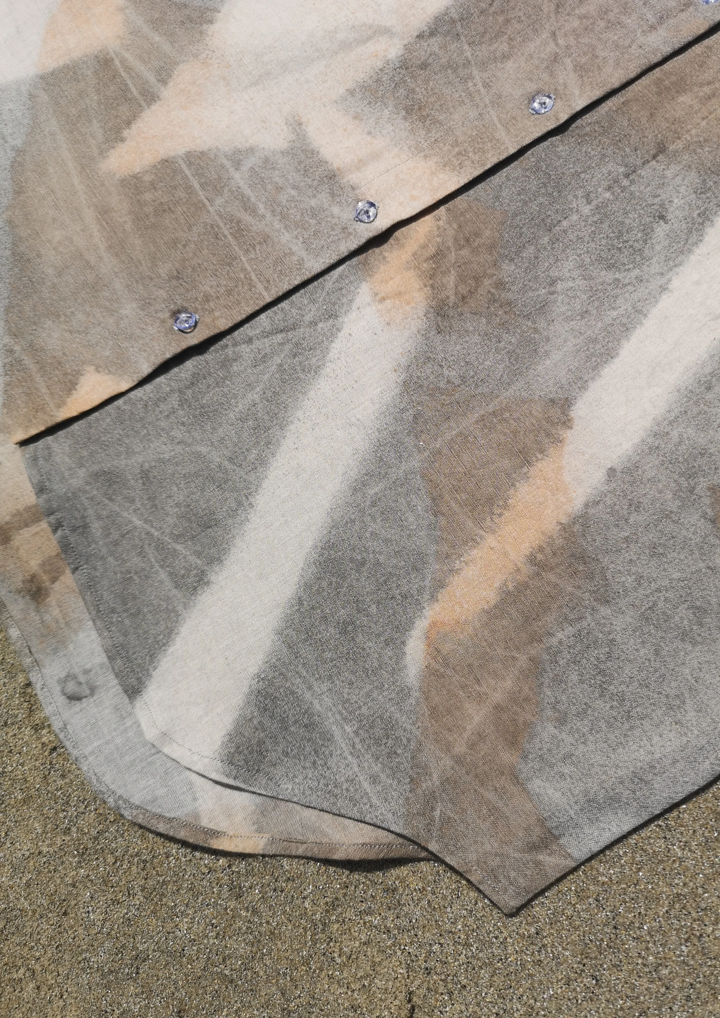 HOMEMADE - UNIQUE BLOUSE UNISEX - HAND PAINTED - light grey / salmon