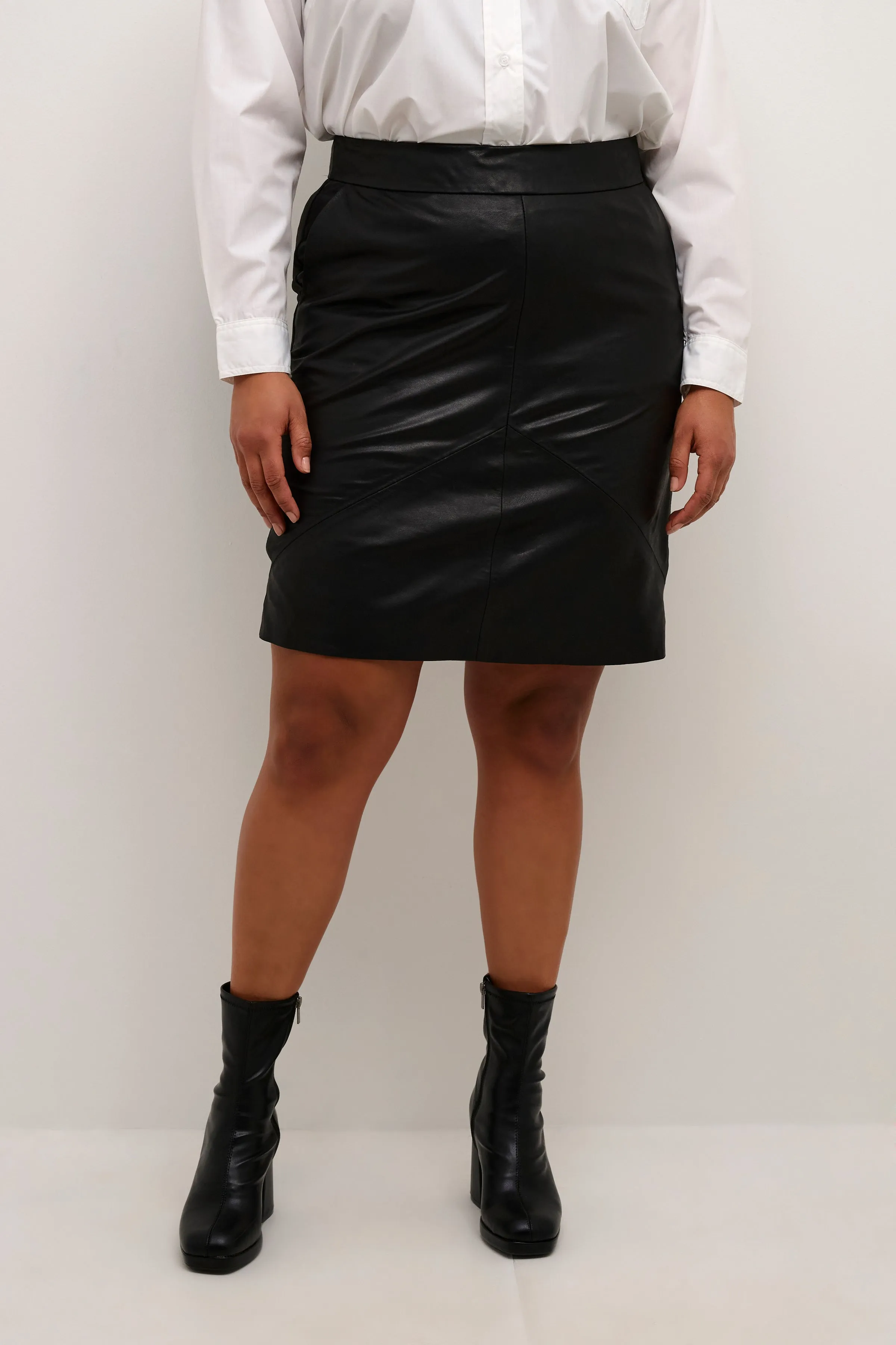Kaffe Curve Cattia Leather Skirt
