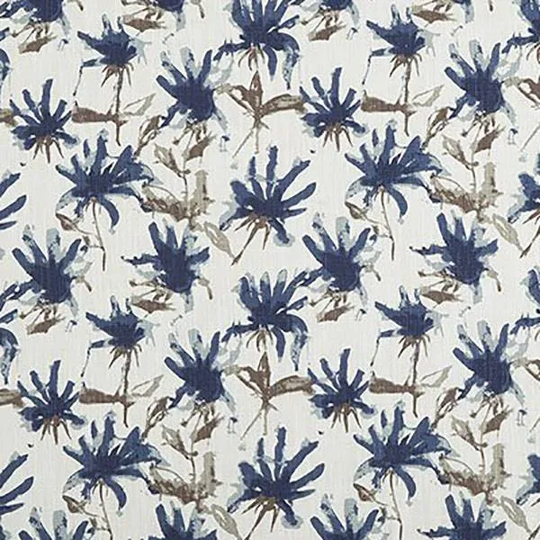 Kendal Regal Blue Slub Canvas Printed Drapery Fabric by Premier Print Fabrics 30 Yard Bolt