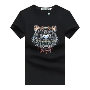 Kenz Essential Classic Front Tiger Crew neck -Black