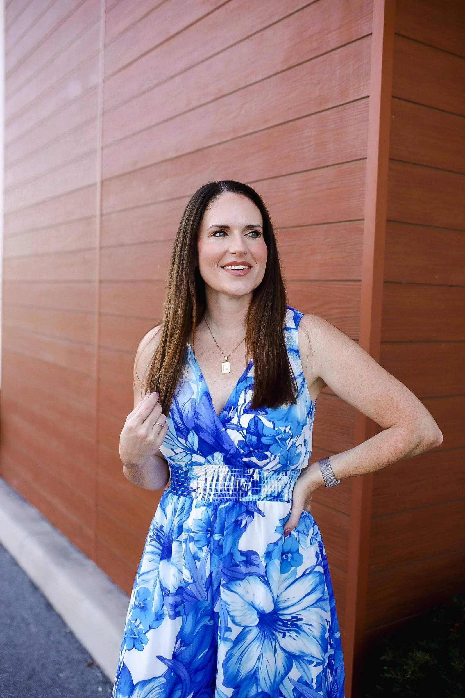 Kianna Floral Chiffon Sleeveless Jumpsuit - Blue