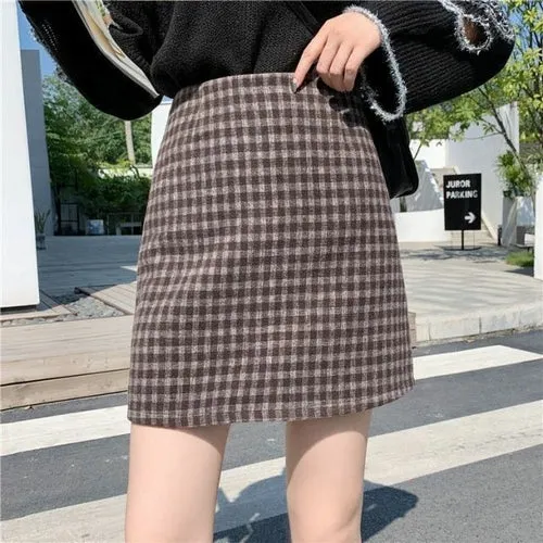 Korean Irregular Lady Skirt Female Autumn Sweet High Waist A line Mini