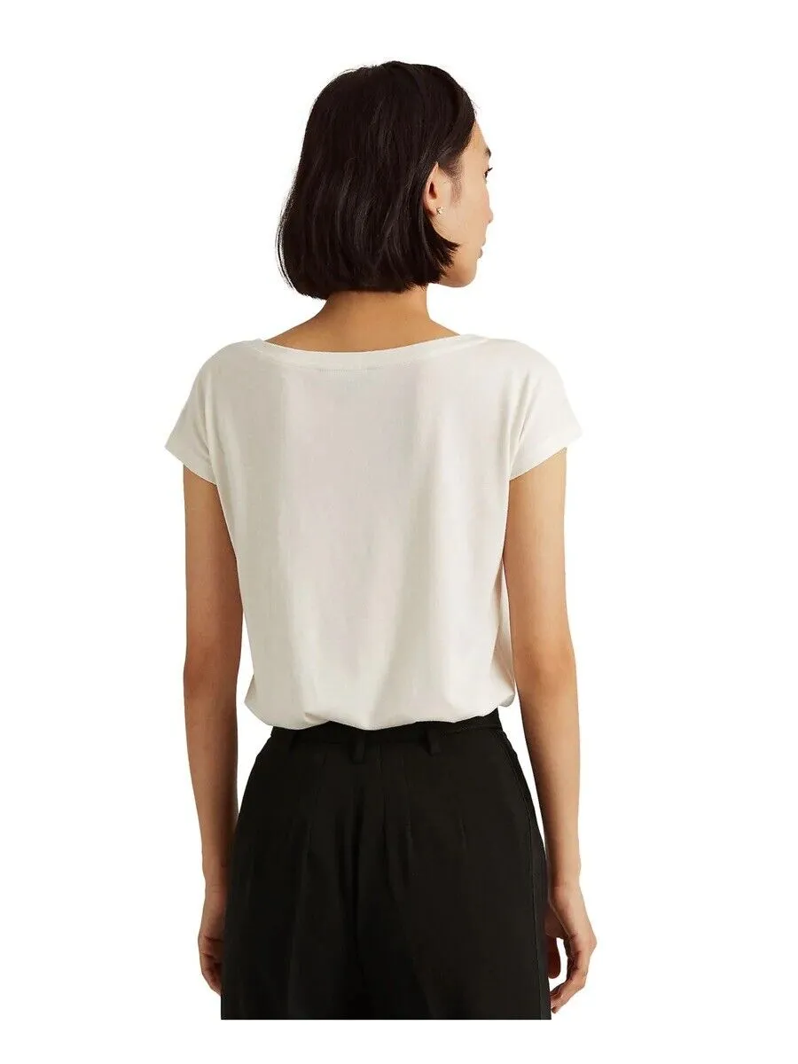 Lauren Ralph Lauren Sequined Art Deco Cotton-Blend Tee