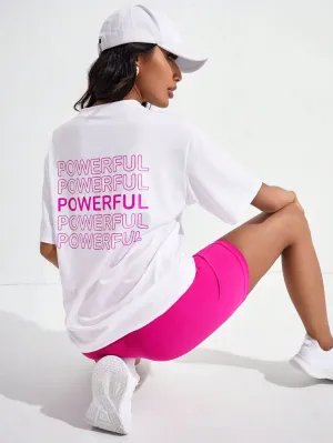 Letter Graphic Drop Shoulder Sports Tee