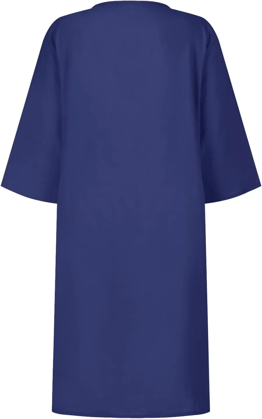 Linen Dresses for Women 2025 Summer Casual V Neck Half Sleeve Midi Dress Spring Vacaion Clothes