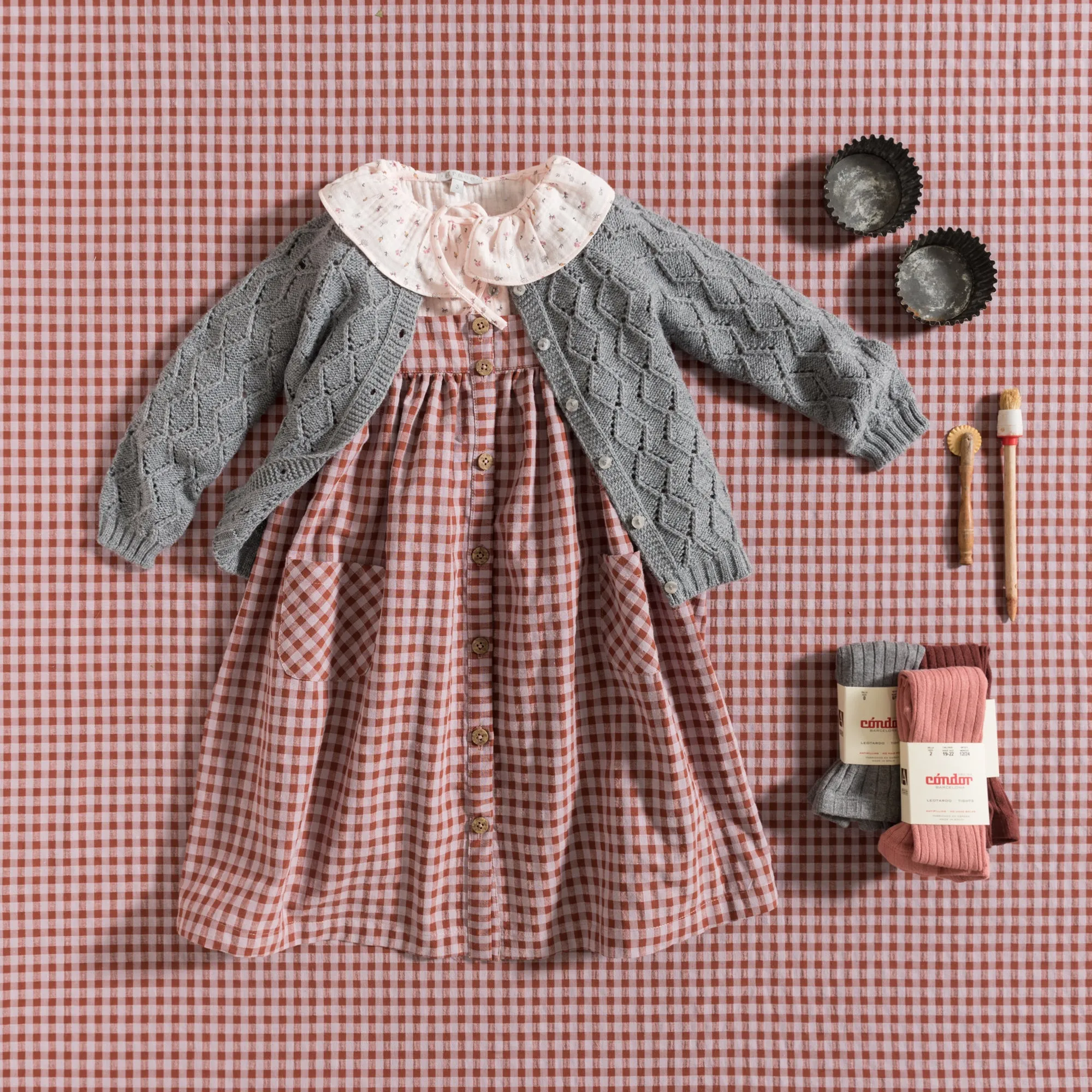 LONG DRESS / PINK WOOD WINKER