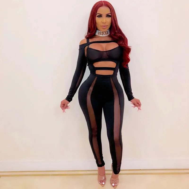 Long Sleeves Cutout Skinny Jumpsuits
