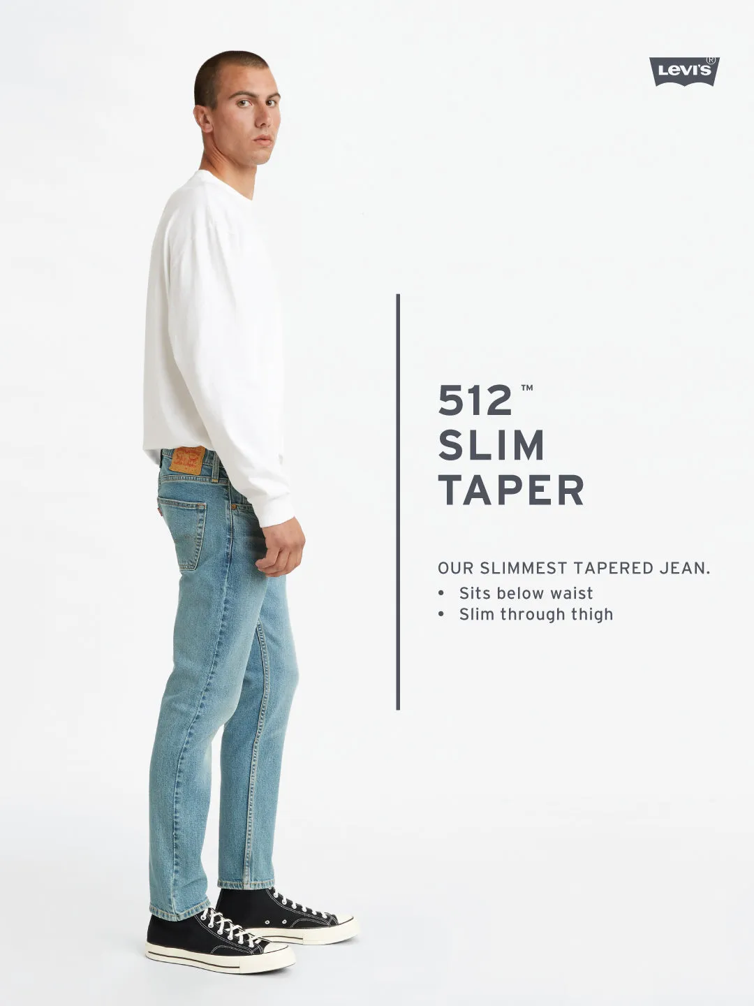 Men's 512 Black Slim Tapered Fit Chinos